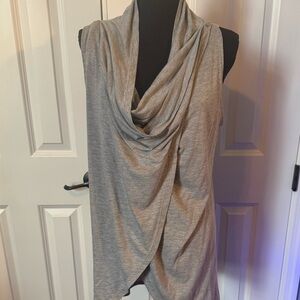 Draped Sleeveless Gray Top